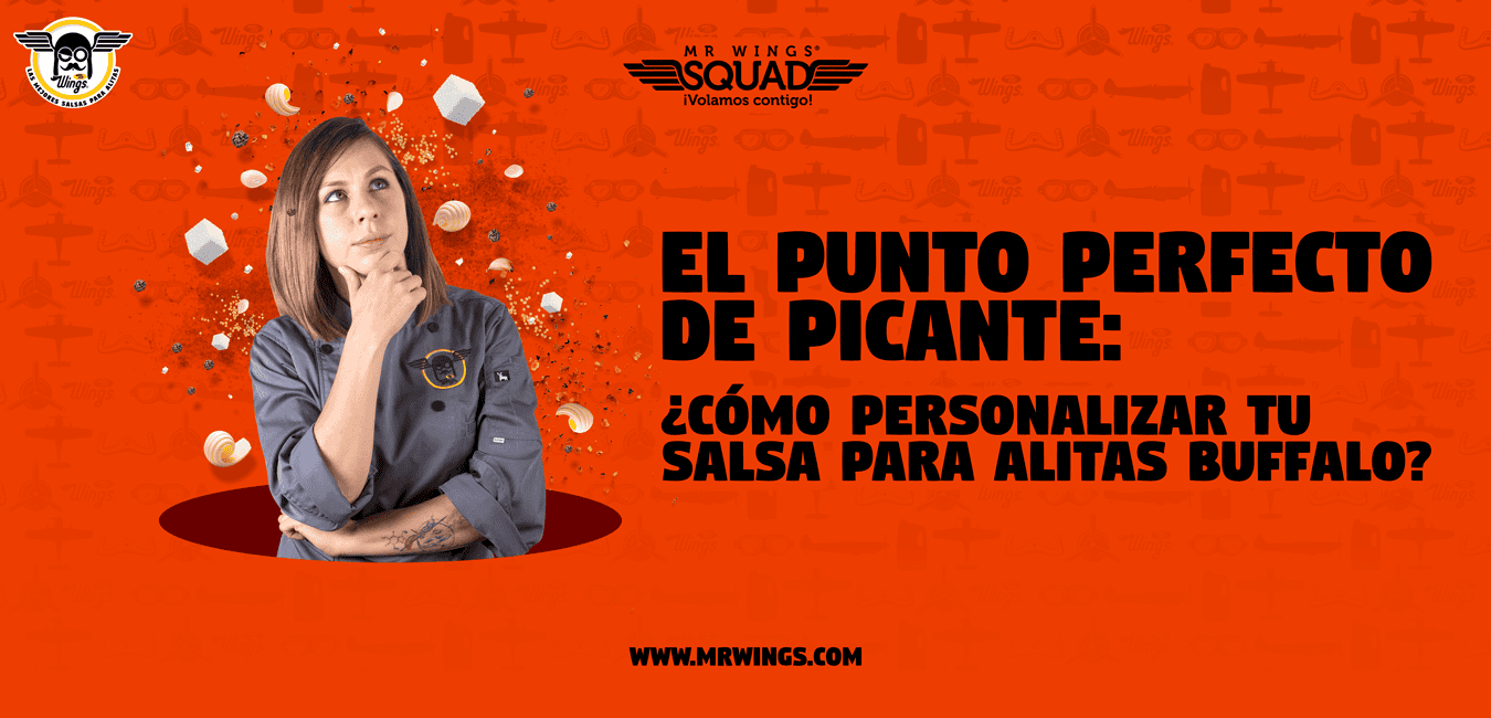 Banner de color naranja, chef mujer