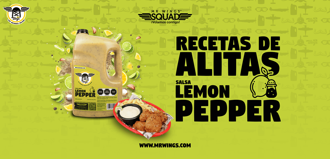 Banner salsa Lemon pepper fondo verde